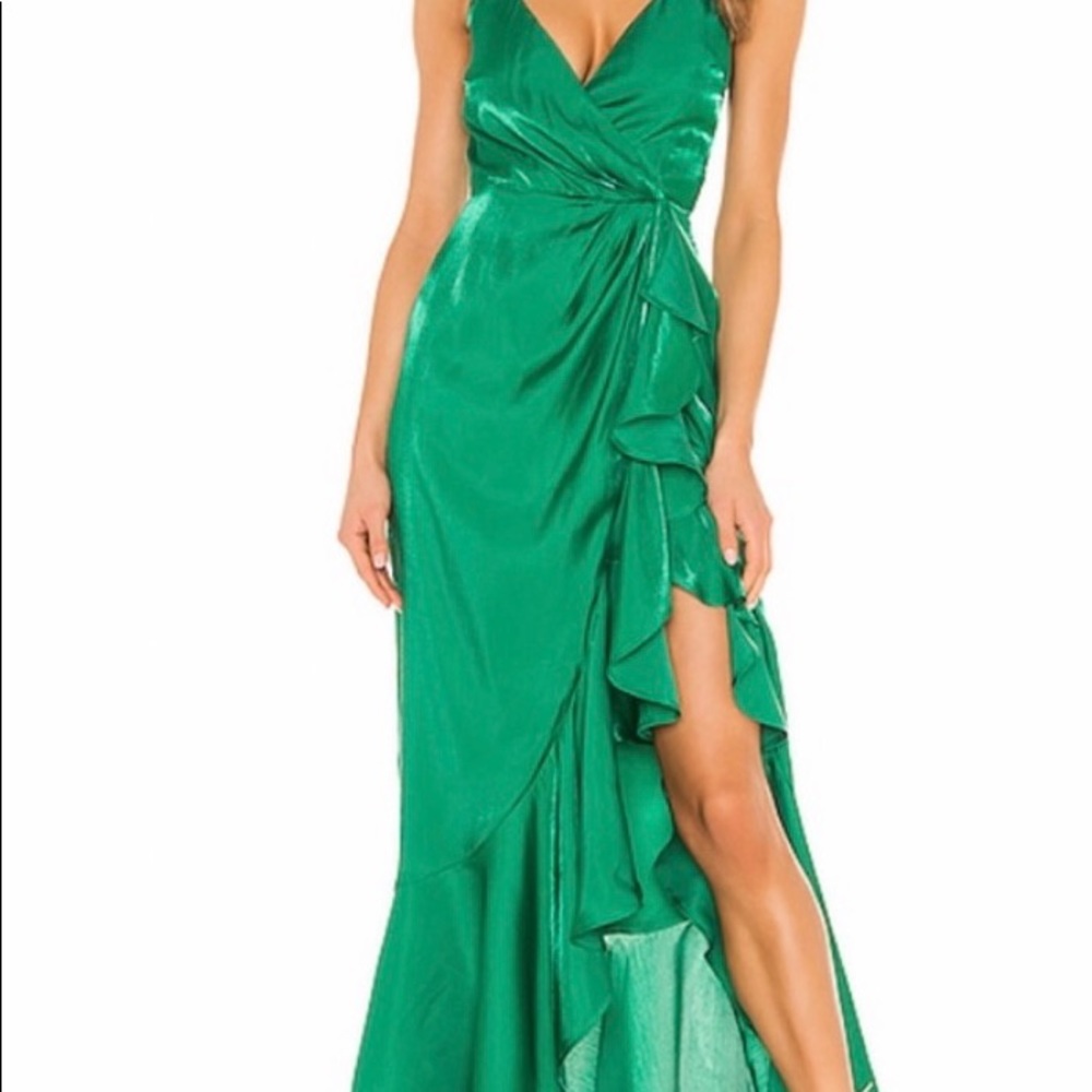 Lovers and Friends Eyes on you maxi dress in jade green.